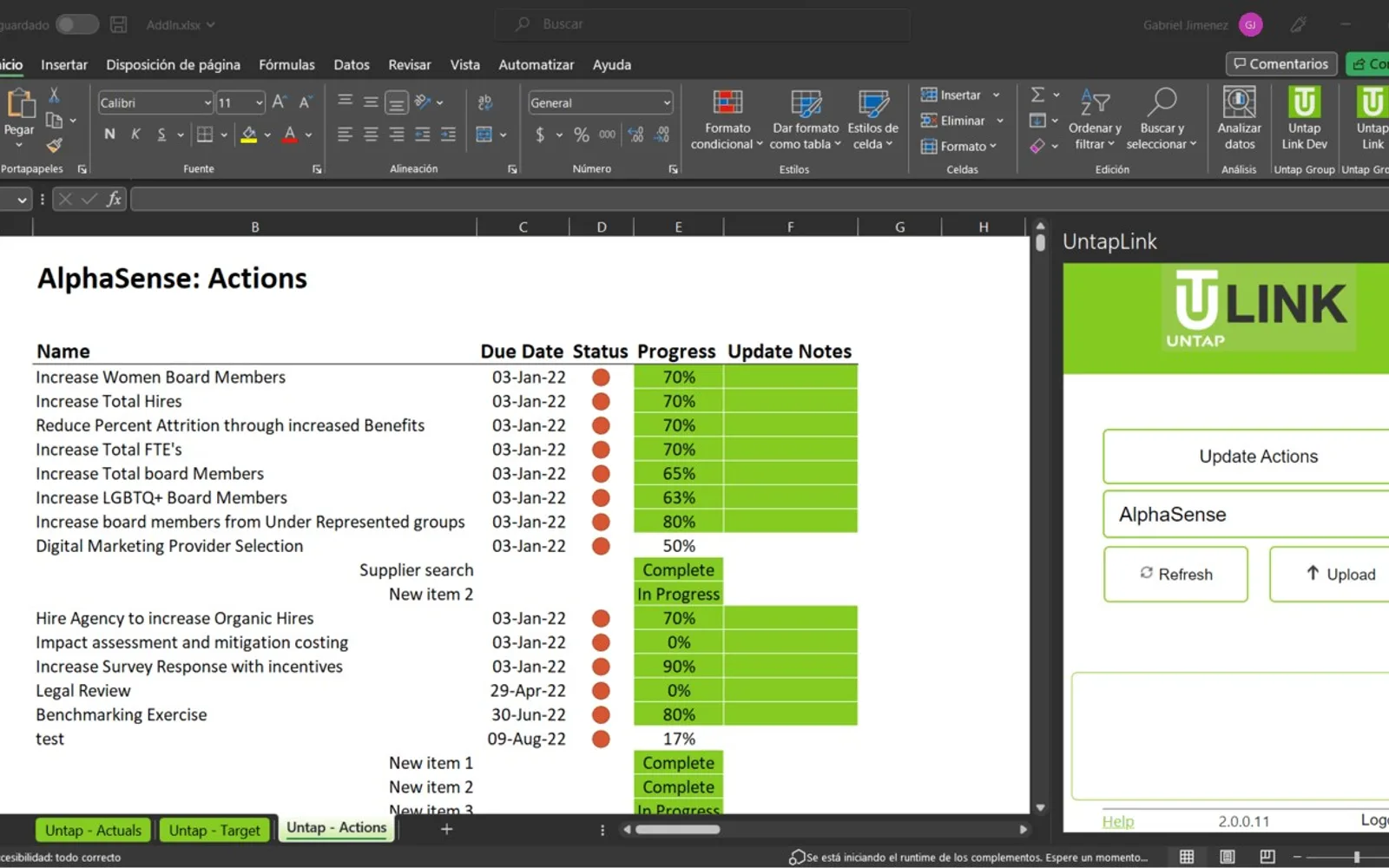Untap Link for Excel — screenshot from the Microsoft Marketplace listing