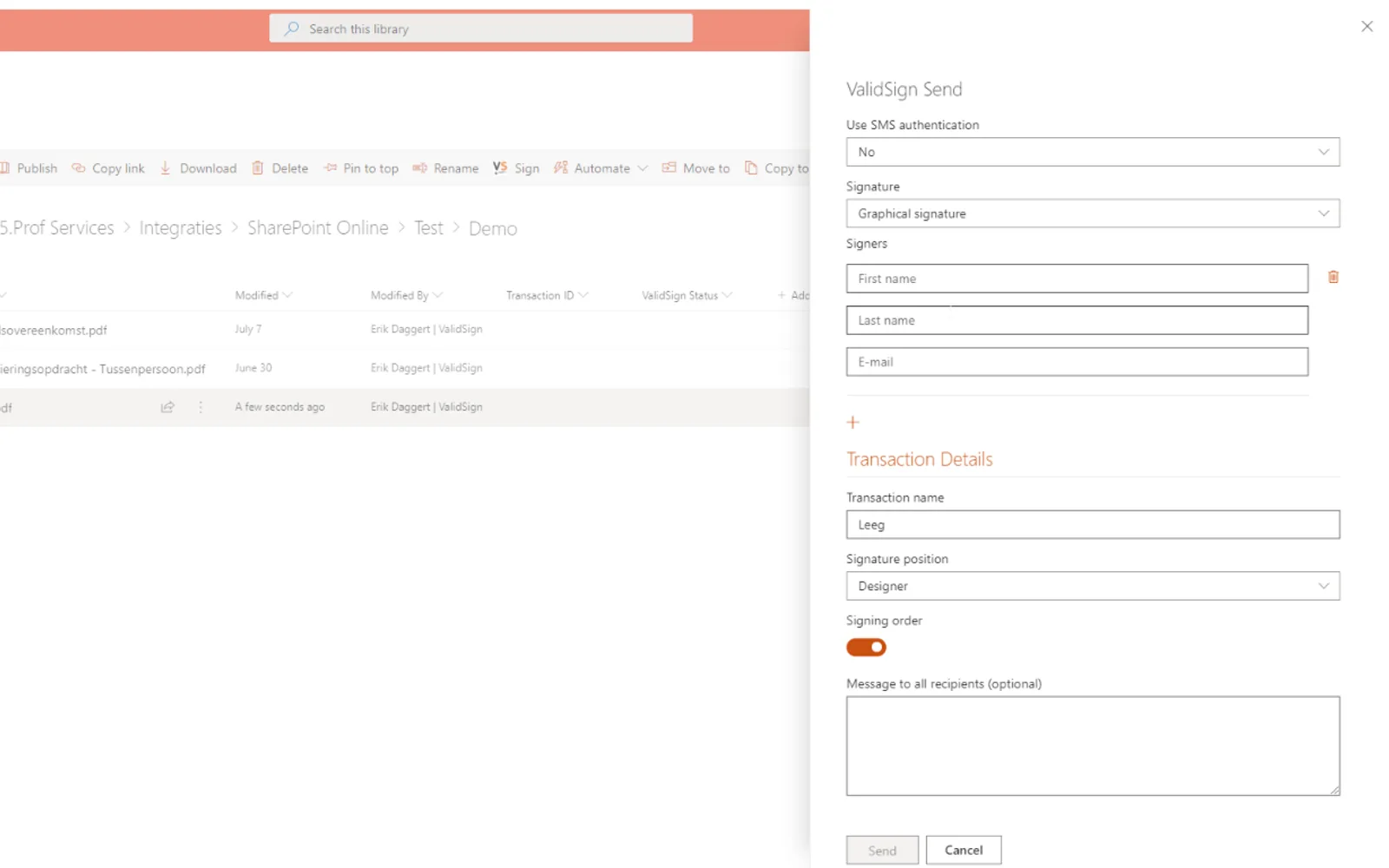 ValidSign App — screenshot from the Microsoft Marketplace listing