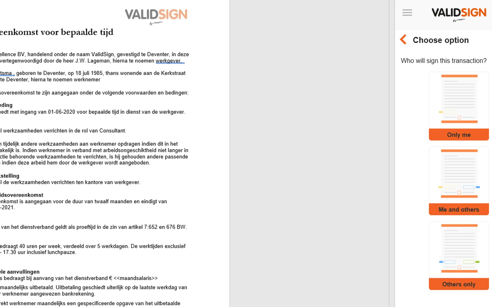 ValidSign — screenshot from the Microsoft Marketplace listing