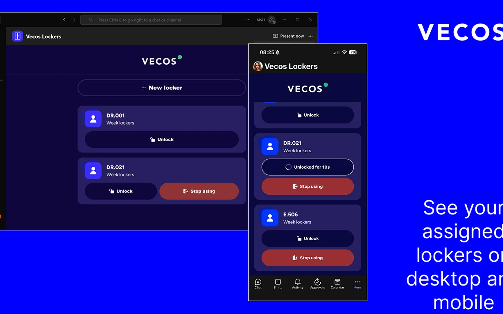 Vecos Lockers — screenshot from the Microsoft Marketplace listing
