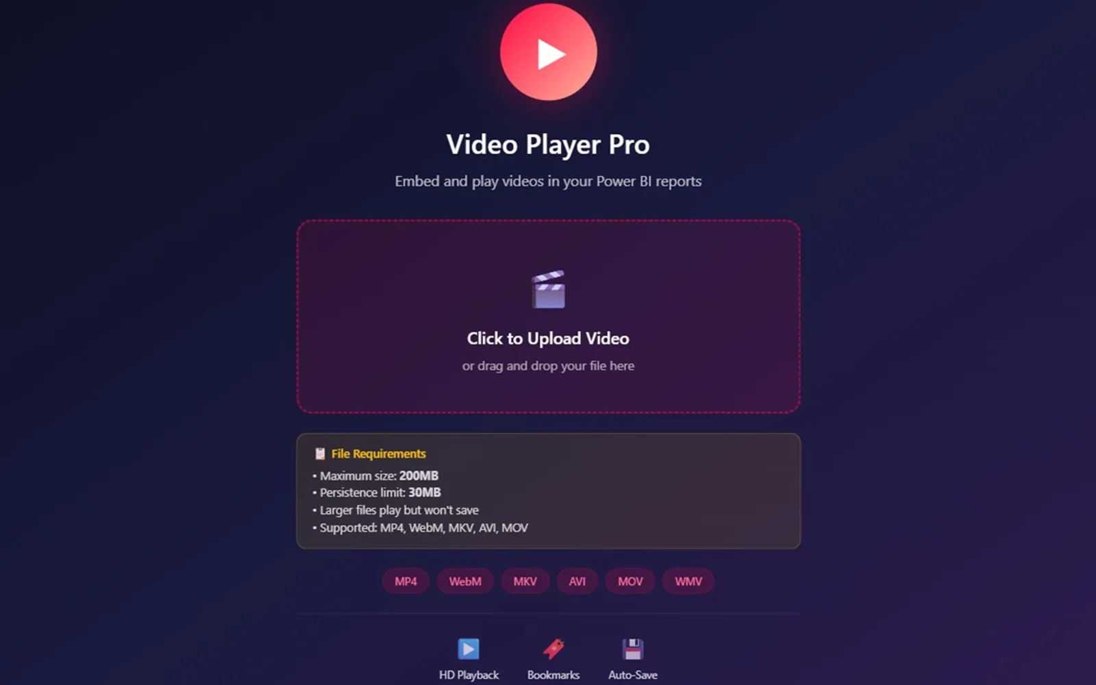 video-player-pro — screenshot from the Microsoft Marketplace listing