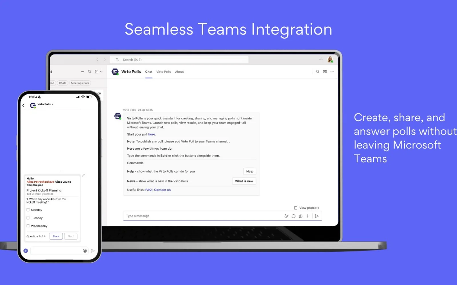 Virto Polls — screenshot from the Microsoft Marketplace listing