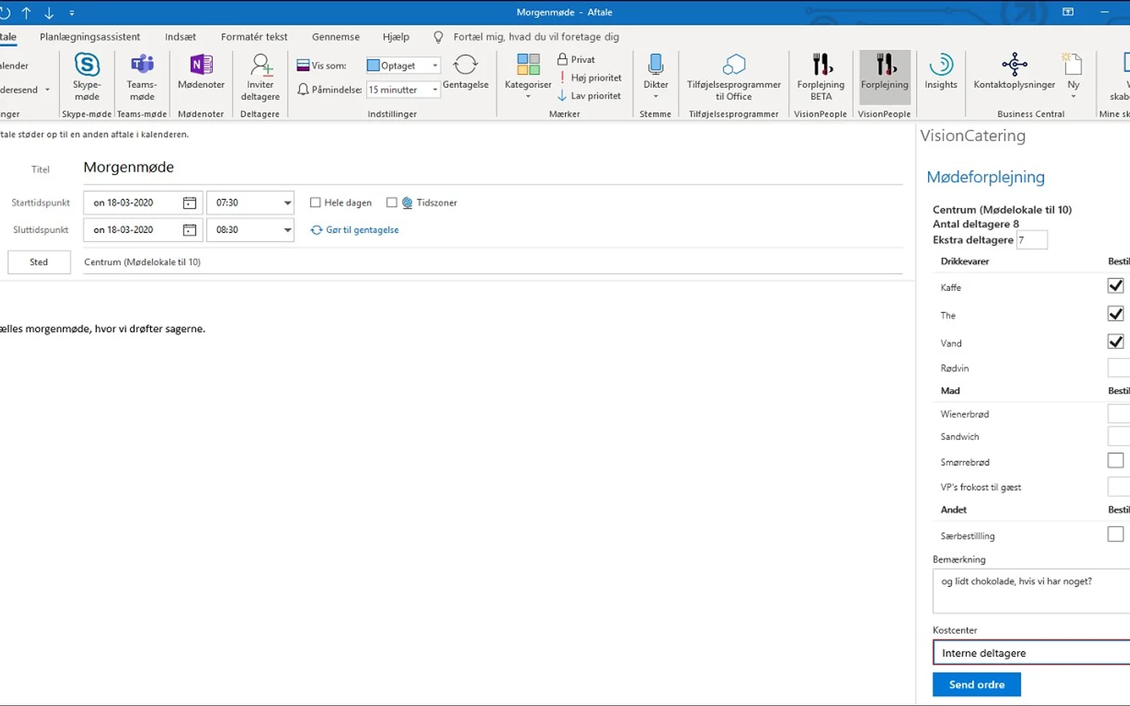 VisionCatering — screenshot from the Microsoft Marketplace listing