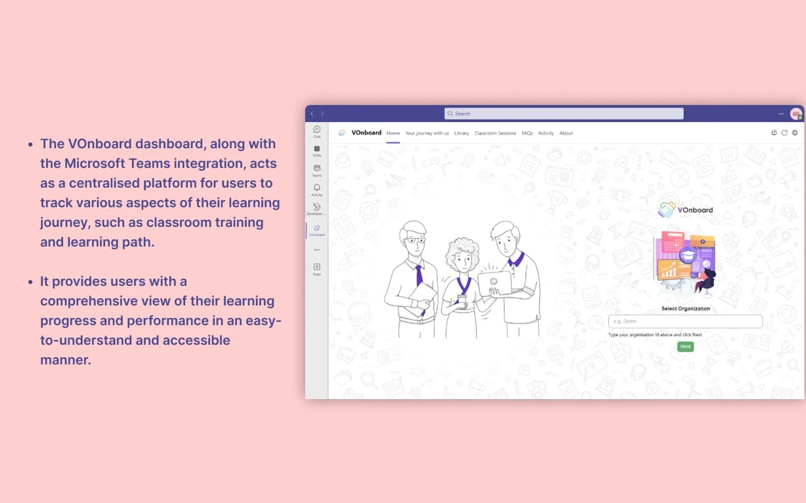 VOnboard — screenshot from the Microsoft Marketplace listing