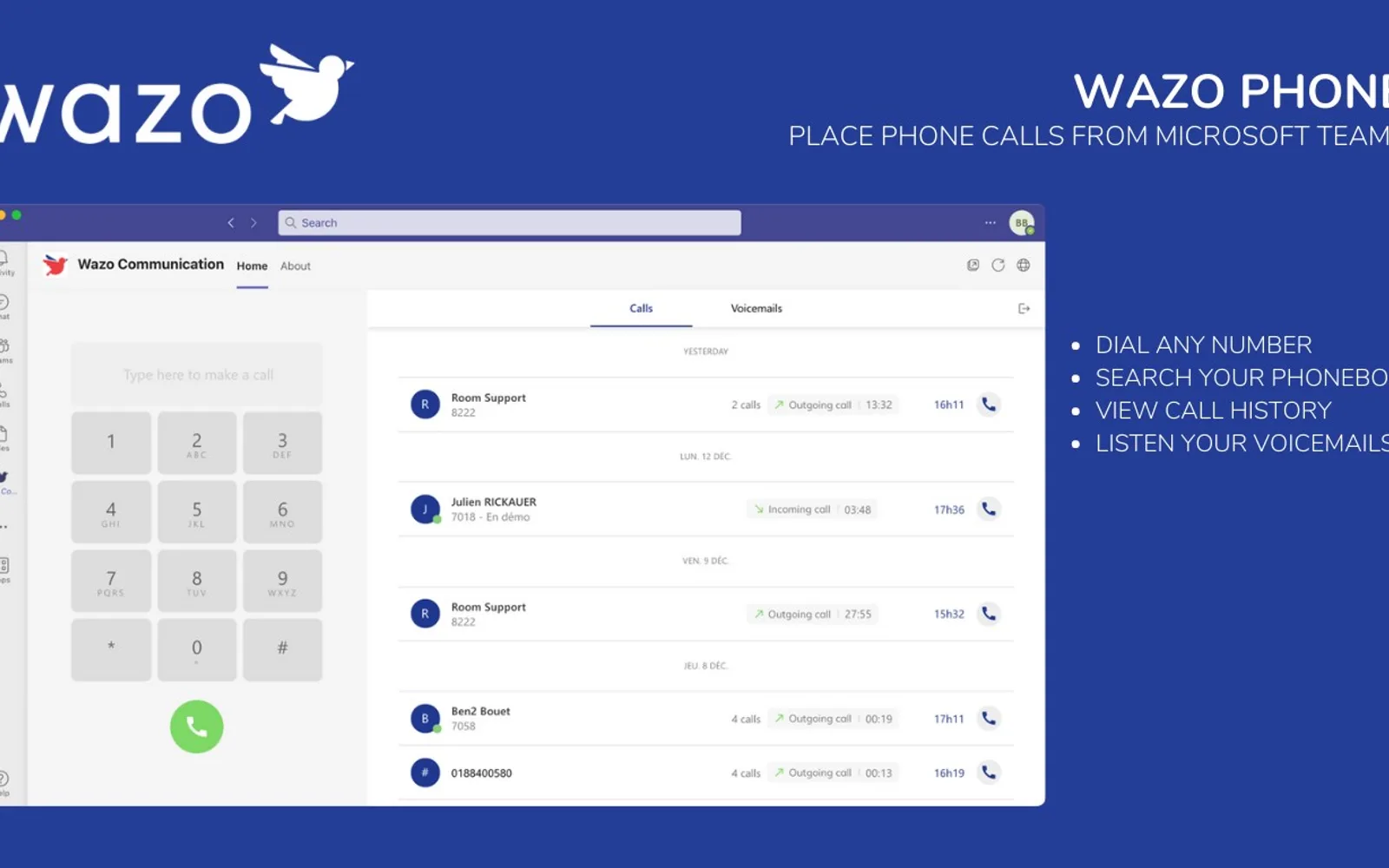 Wazo Communication — screenshot from the Microsoft Marketplace listing