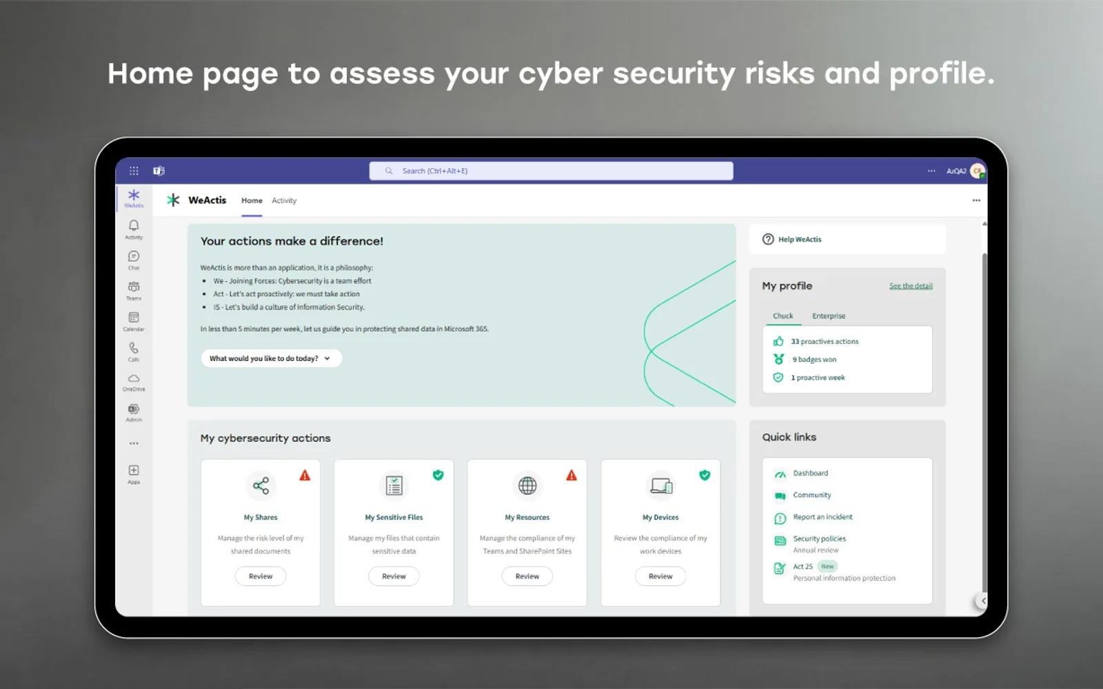 WeActis — screenshot from the Microsoft Marketplace listing
