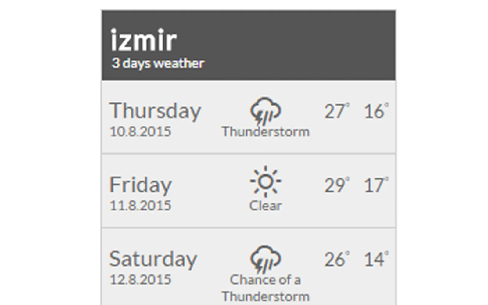 Weather — screenshot from the Microsoft Marketplace listing