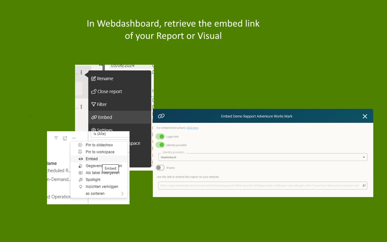 Webdashboard for PowerPoint — screenshot from the Microsoft Marketplace listing