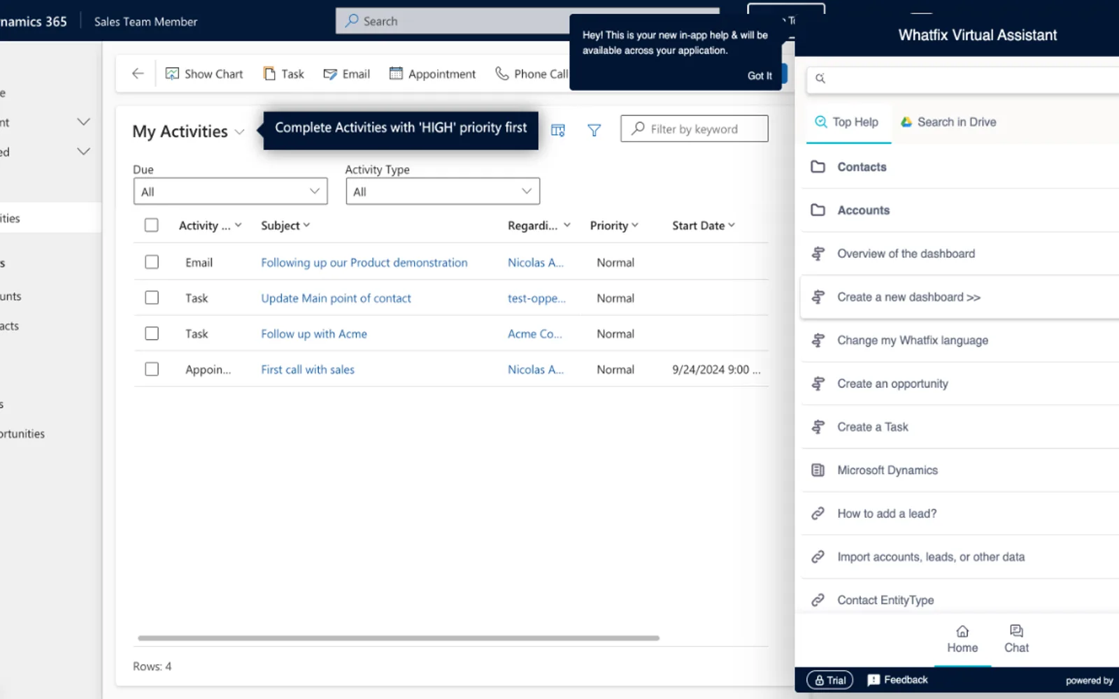 Whatfix for Dynamics — screenshot from the Microsoft Marketplace listing