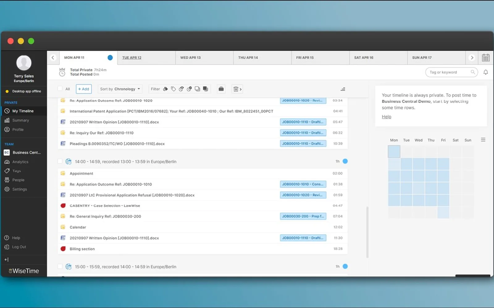 WiseTime Connect — screenshot from the Microsoft Marketplace listing