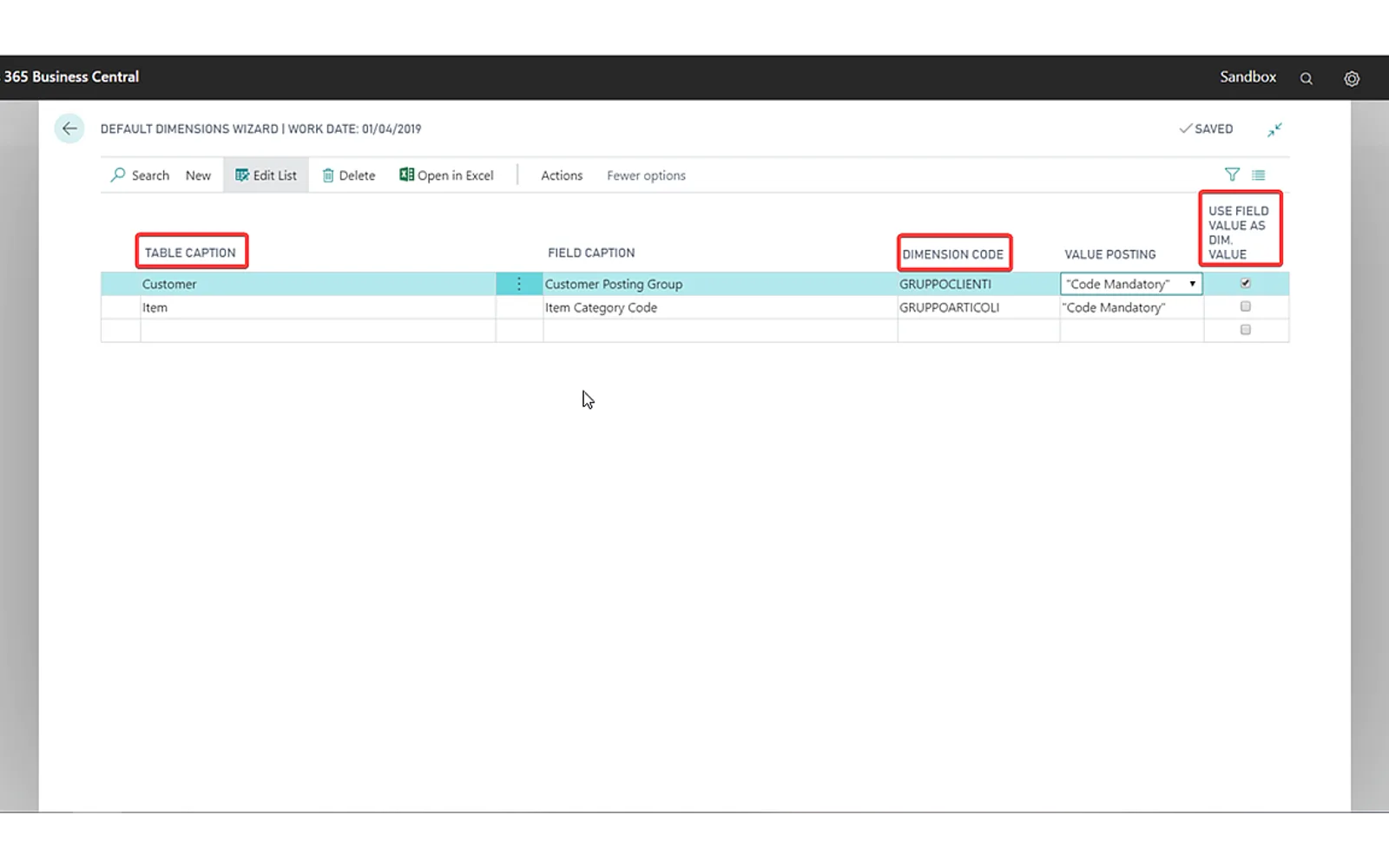 Wizard Default Dimensions — screenshot from the Microsoft Marketplace listing