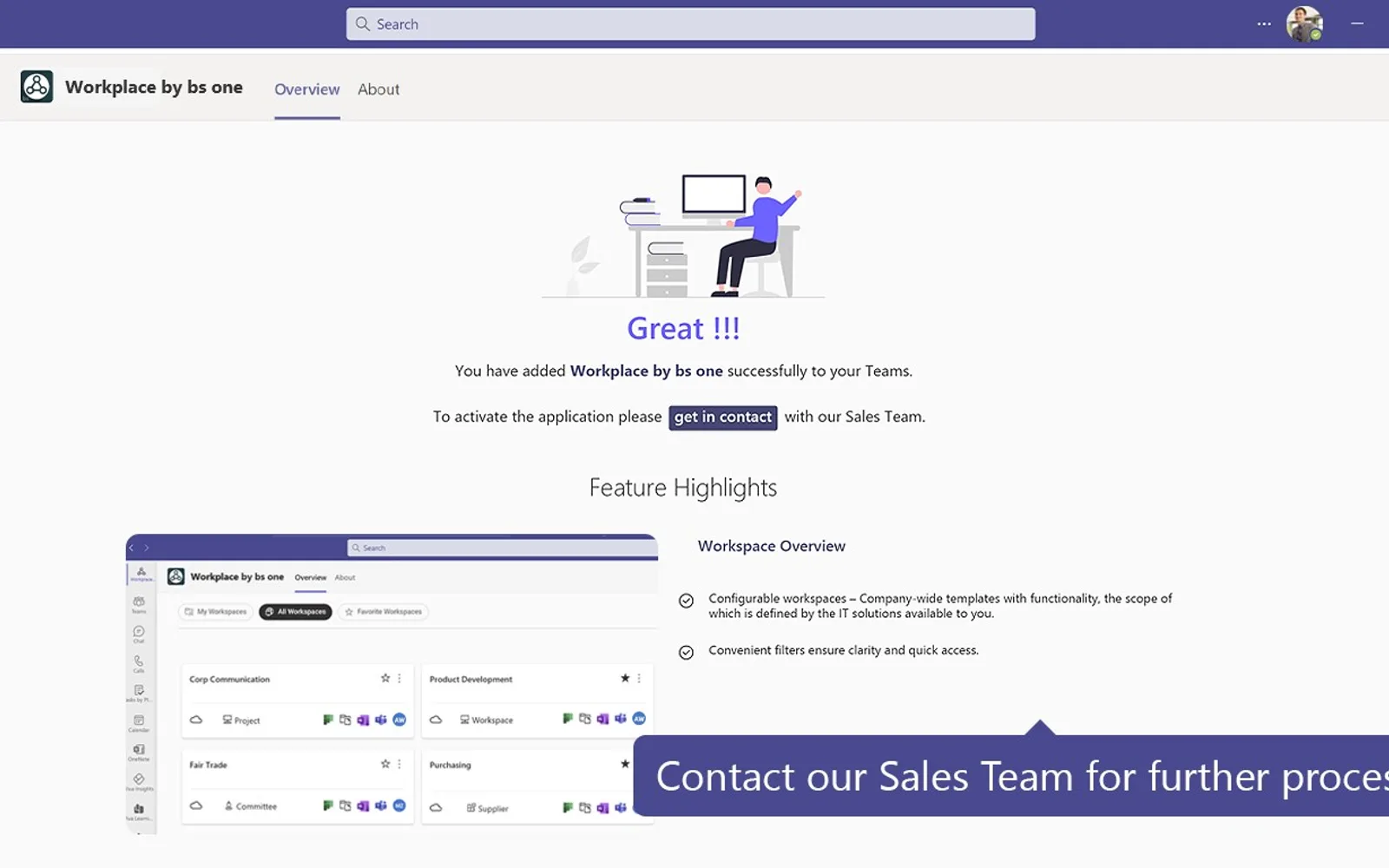 Workplace by bs one — screenshot from the Microsoft Marketplace listing