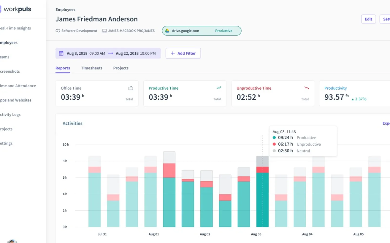 Workpuls — screenshot from the Microsoft Marketplace listing