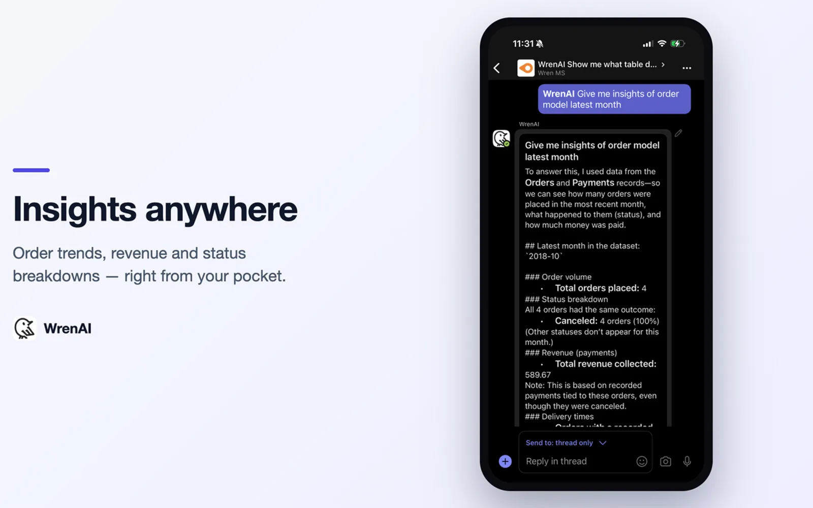 Wren AI — screenshot from the Microsoft Marketplace listing