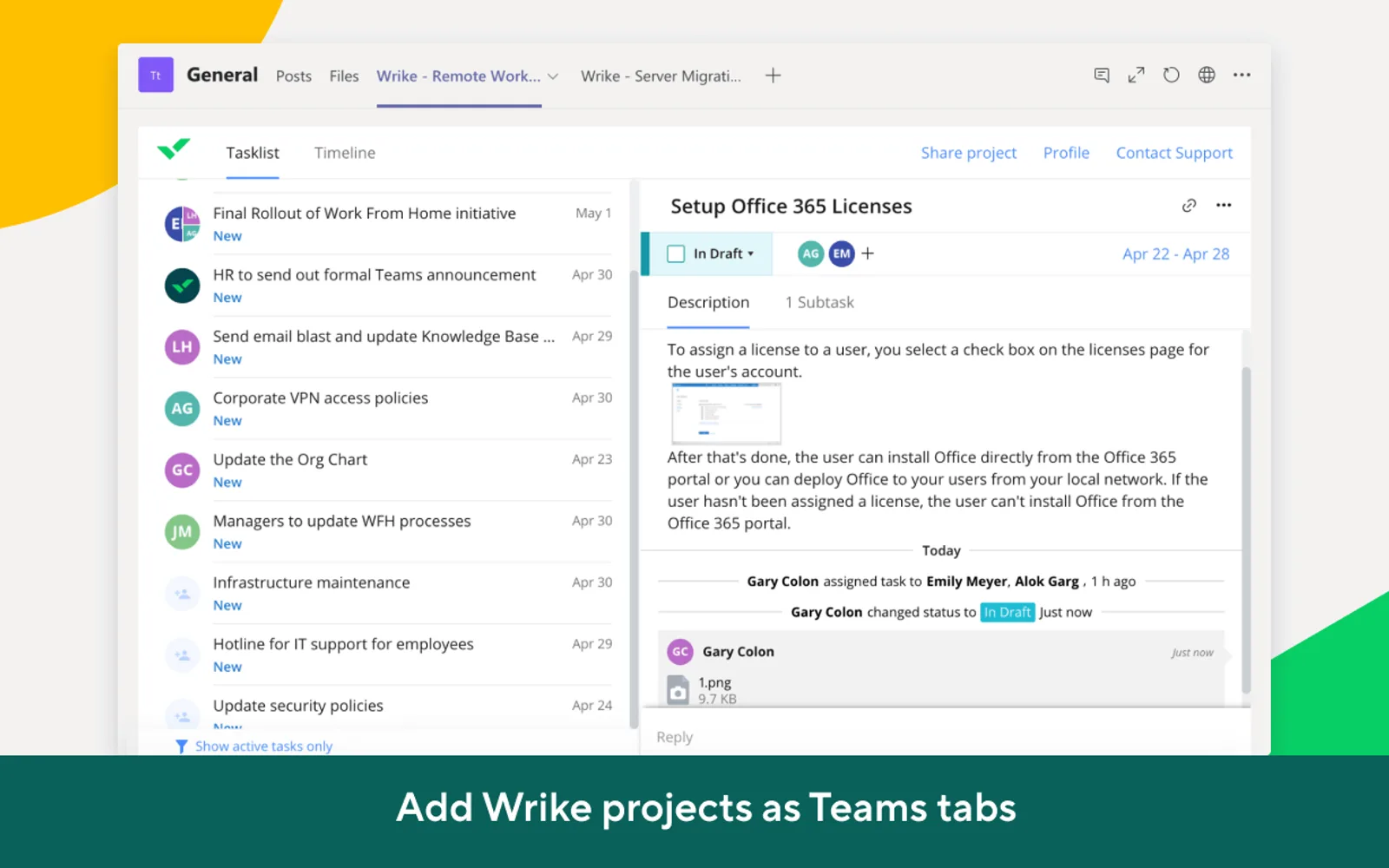 Wrike — screenshot from the Microsoft Marketplace listing