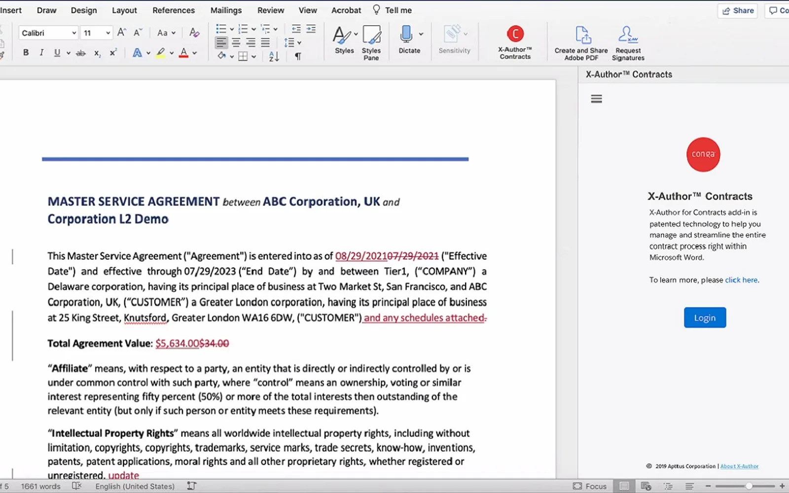 X-Author™ Contracts — screenshot from the Microsoft Marketplace listing