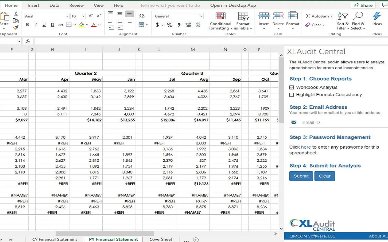XLAudit Central — screenshot from the Microsoft Marketplace listing