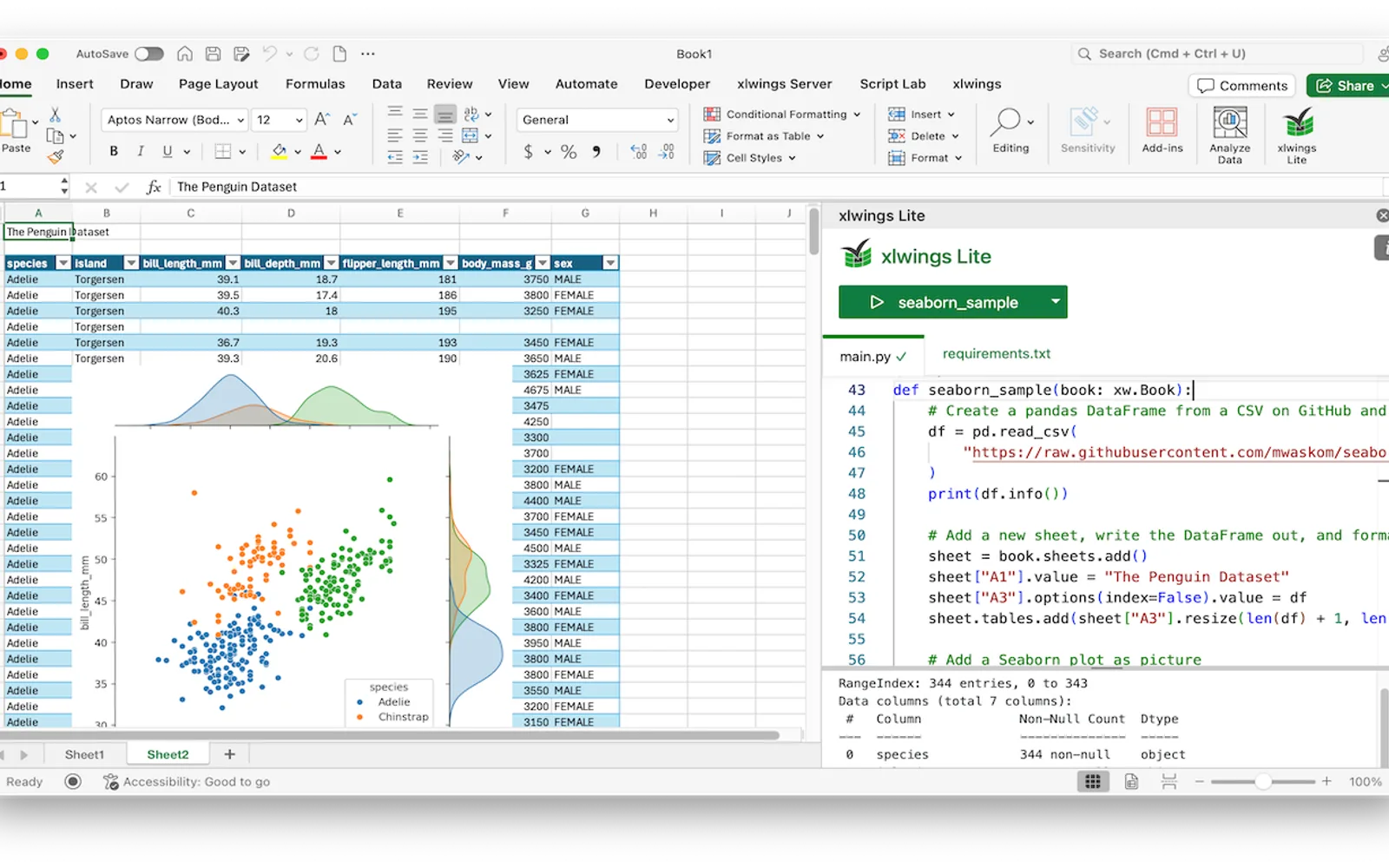 xlwings Lite — screenshot from the Microsoft Marketplace listing