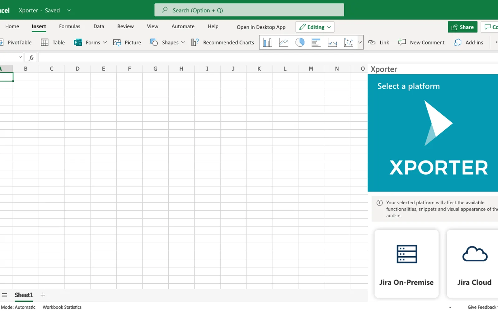 Xporter for Excel — screenshot from the Microsoft Marketplace listing