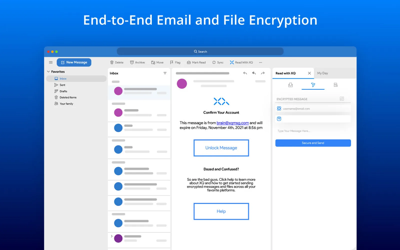 XQ Secure Email — screenshot from the Microsoft Marketplace listing