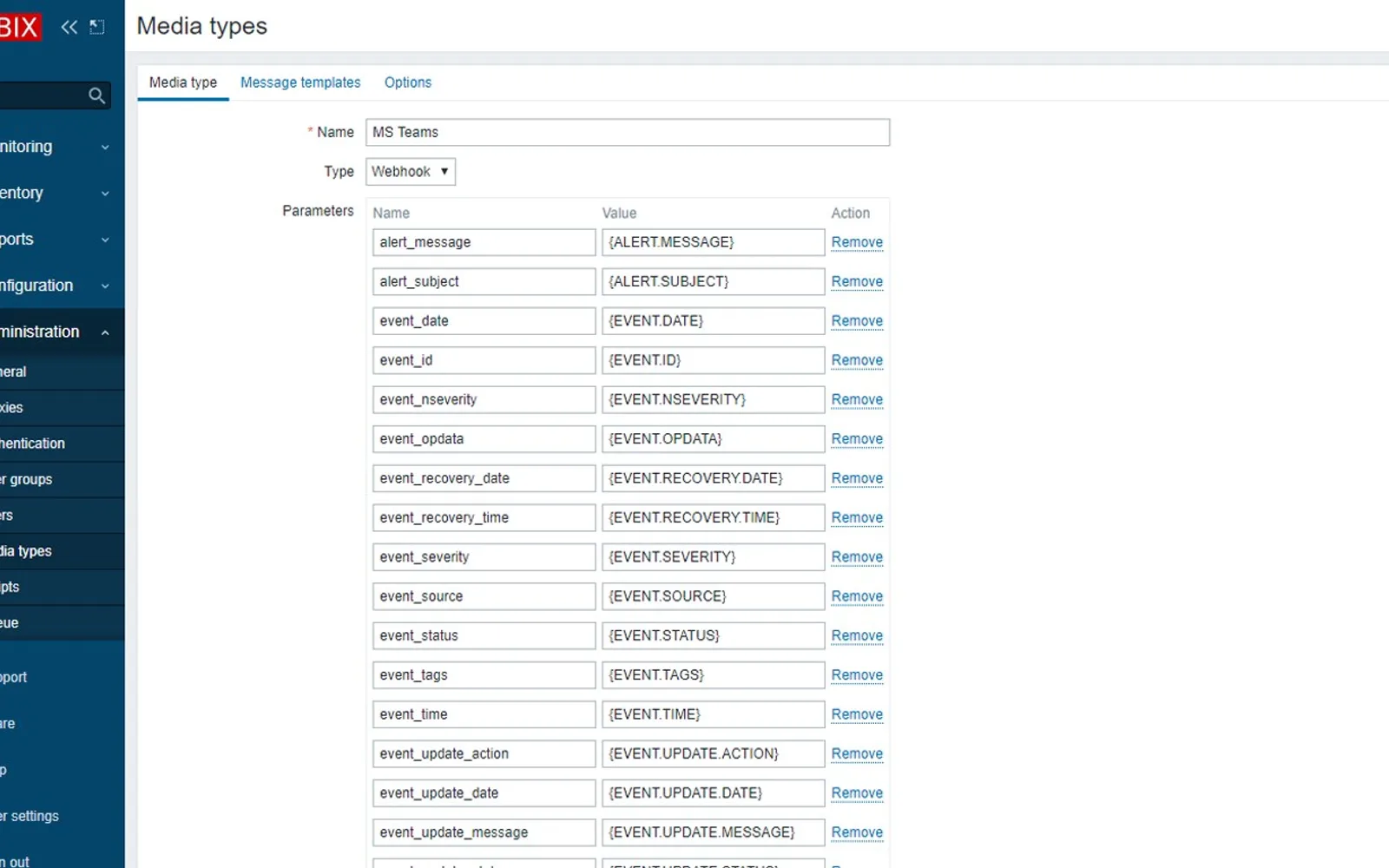 Zabbix Webhook — screenshot from the Microsoft Marketplace listing