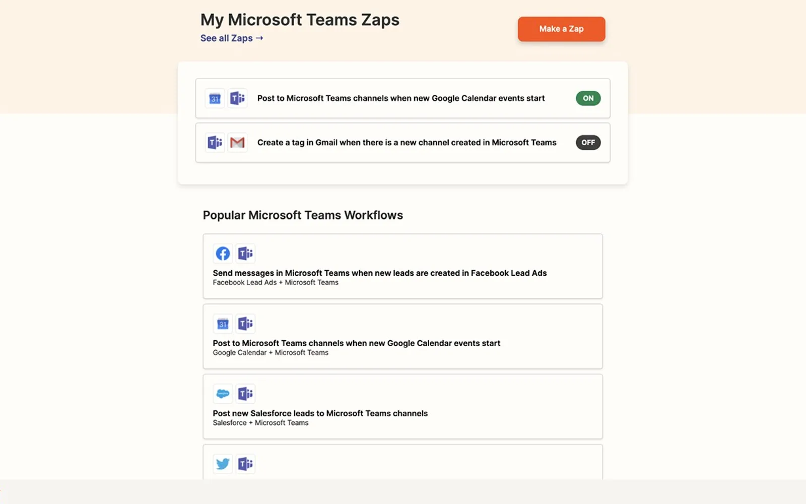 Zapier — screenshot from the Microsoft Marketplace listing