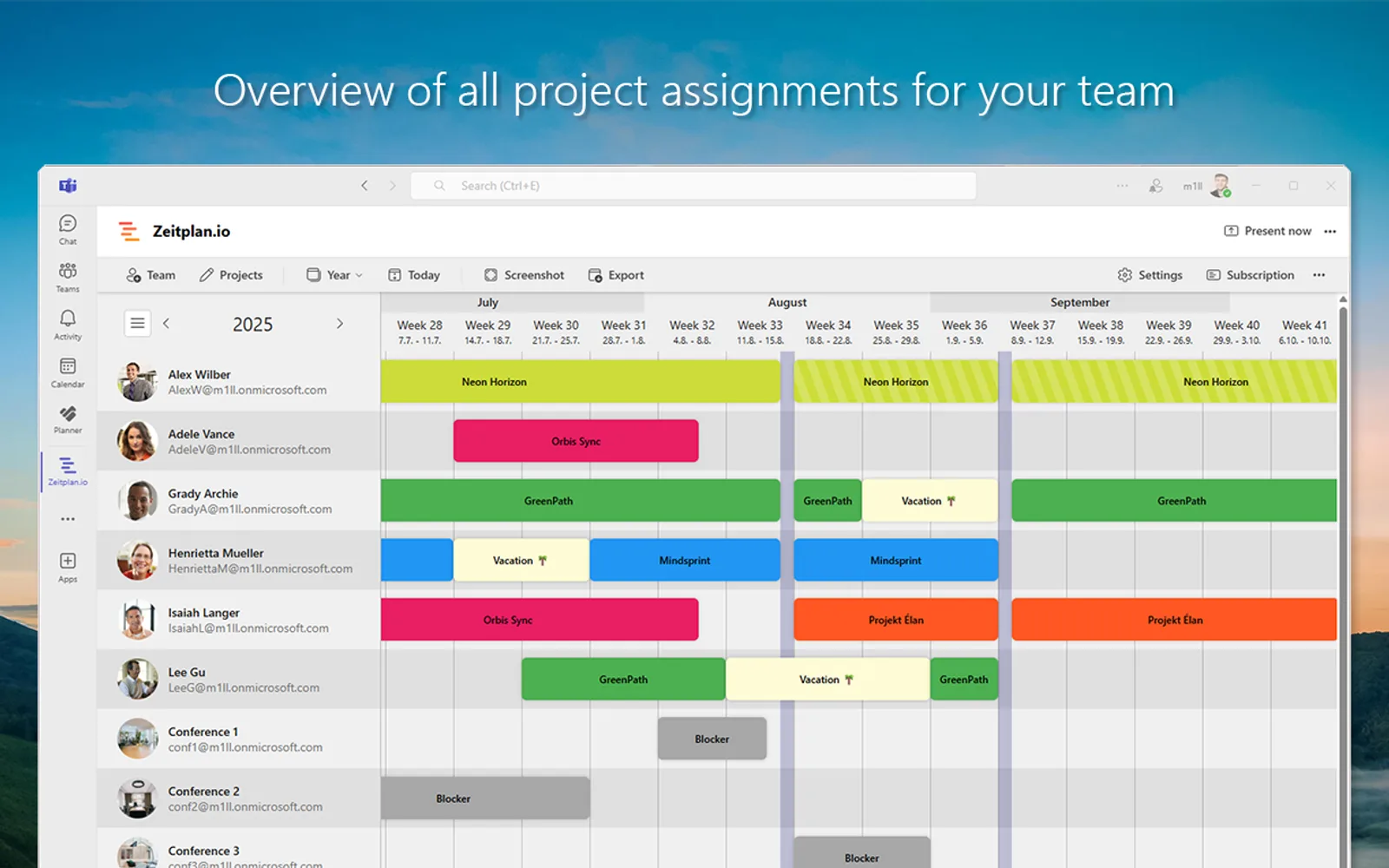 Zeitplan.io — screenshot from the Microsoft Marketplace listing