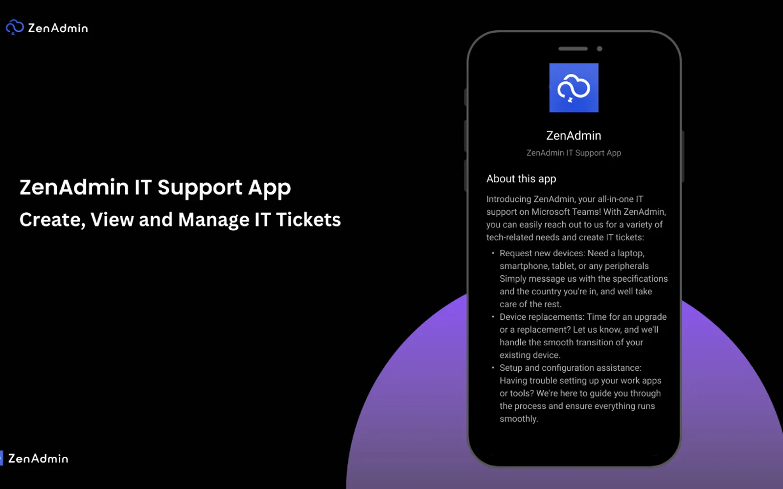 ZenAdmin — screenshot from the Microsoft Marketplace listing