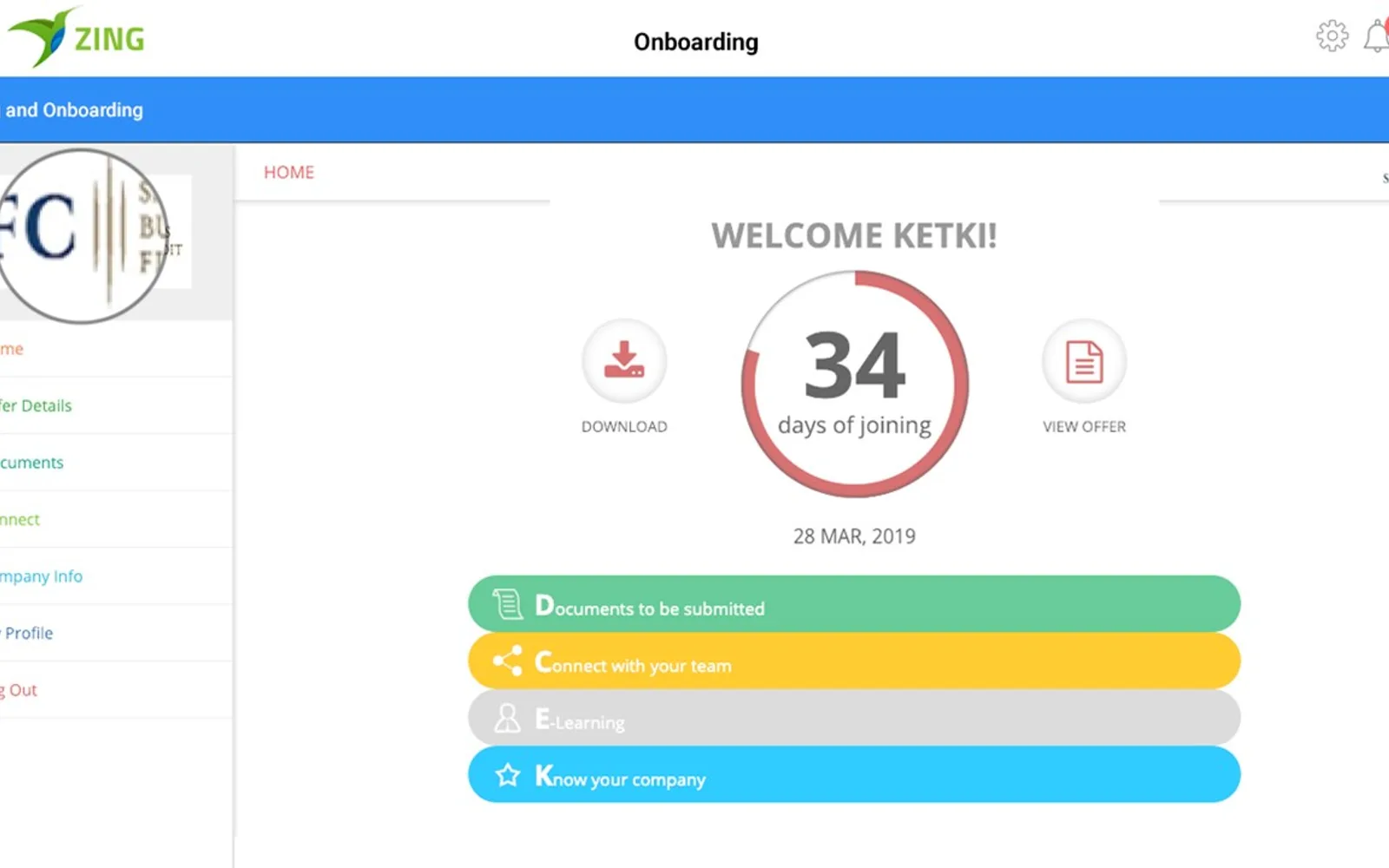 ZingHR — screenshot from the Microsoft Marketplace listing