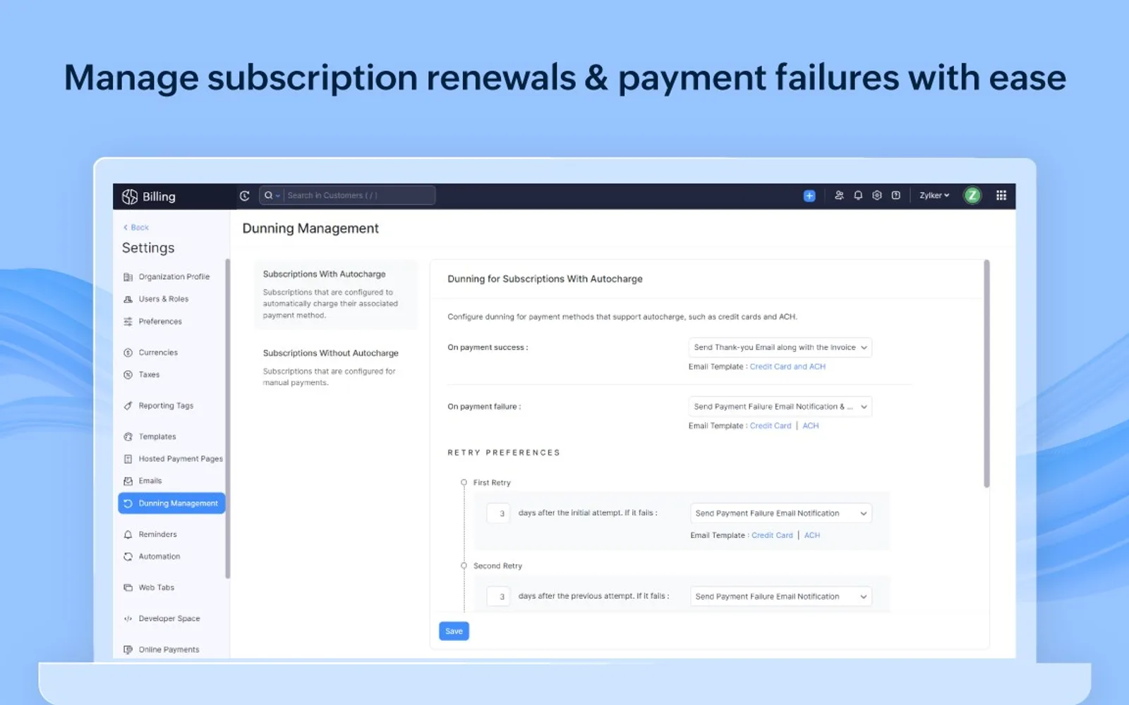 Zoho Billing — screenshot from the Microsoft Marketplace listing