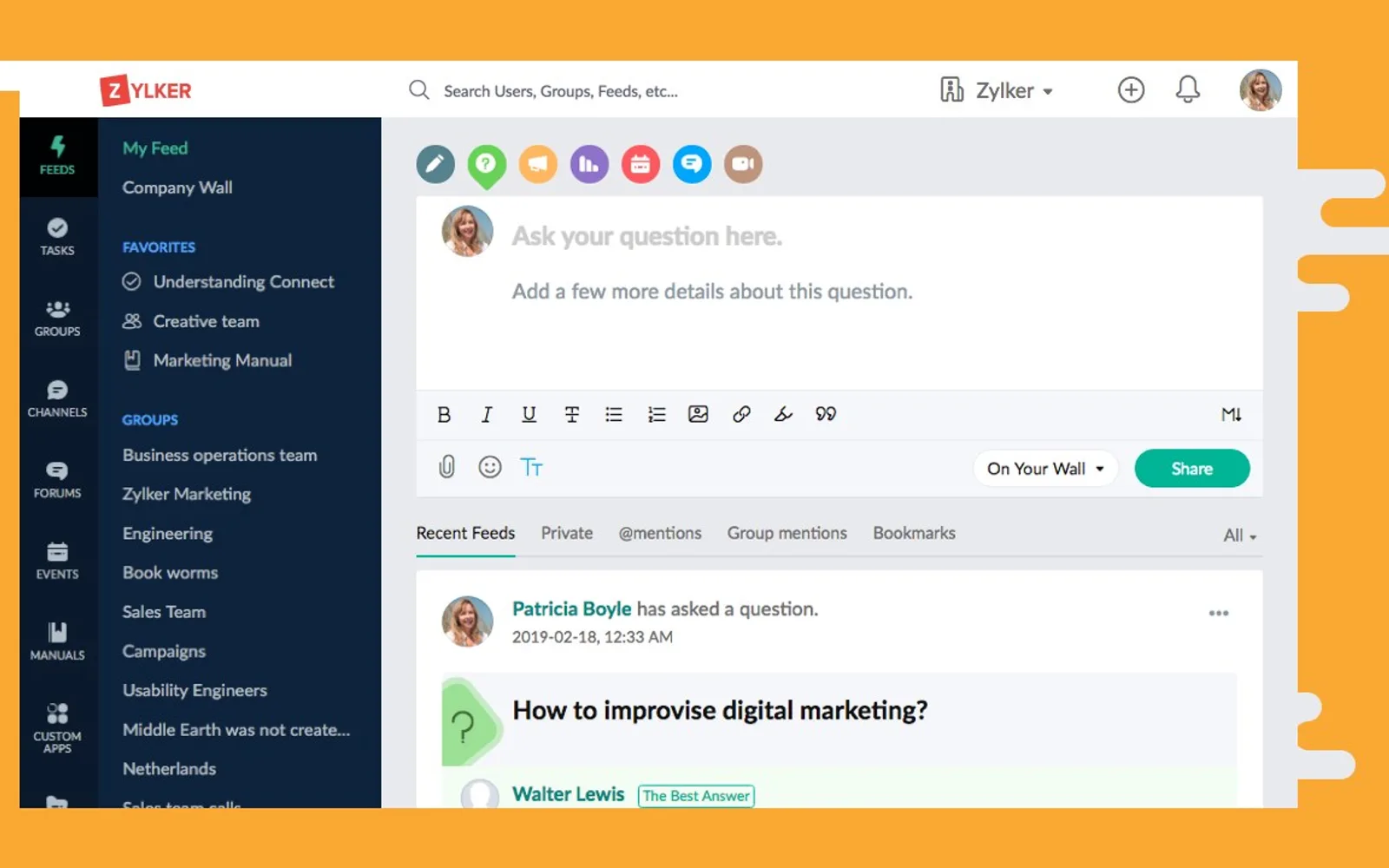 Zoho Connect — screenshot from the Microsoft Marketplace listing