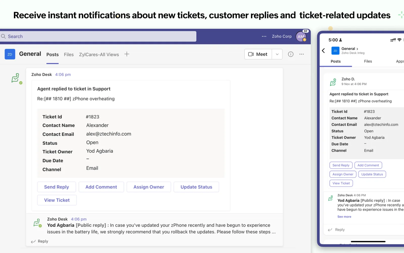 Zoho Desk — screenshot from the Microsoft Marketplace listing
