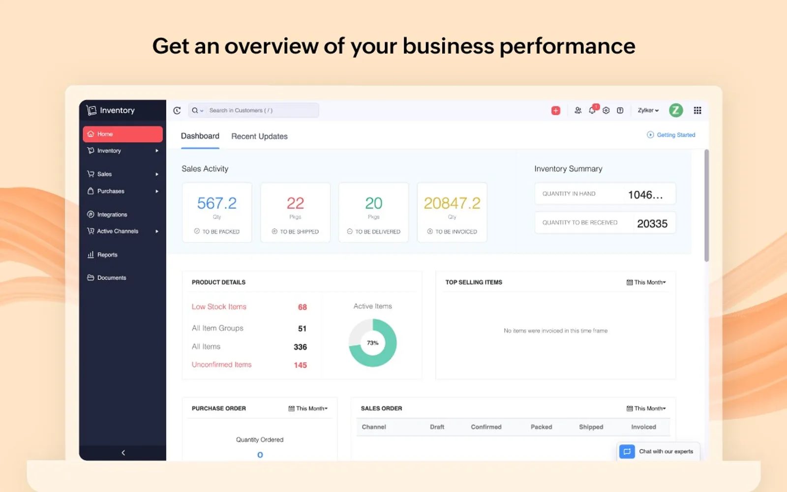 Zoho Inventory — screenshot from the Microsoft Marketplace listing