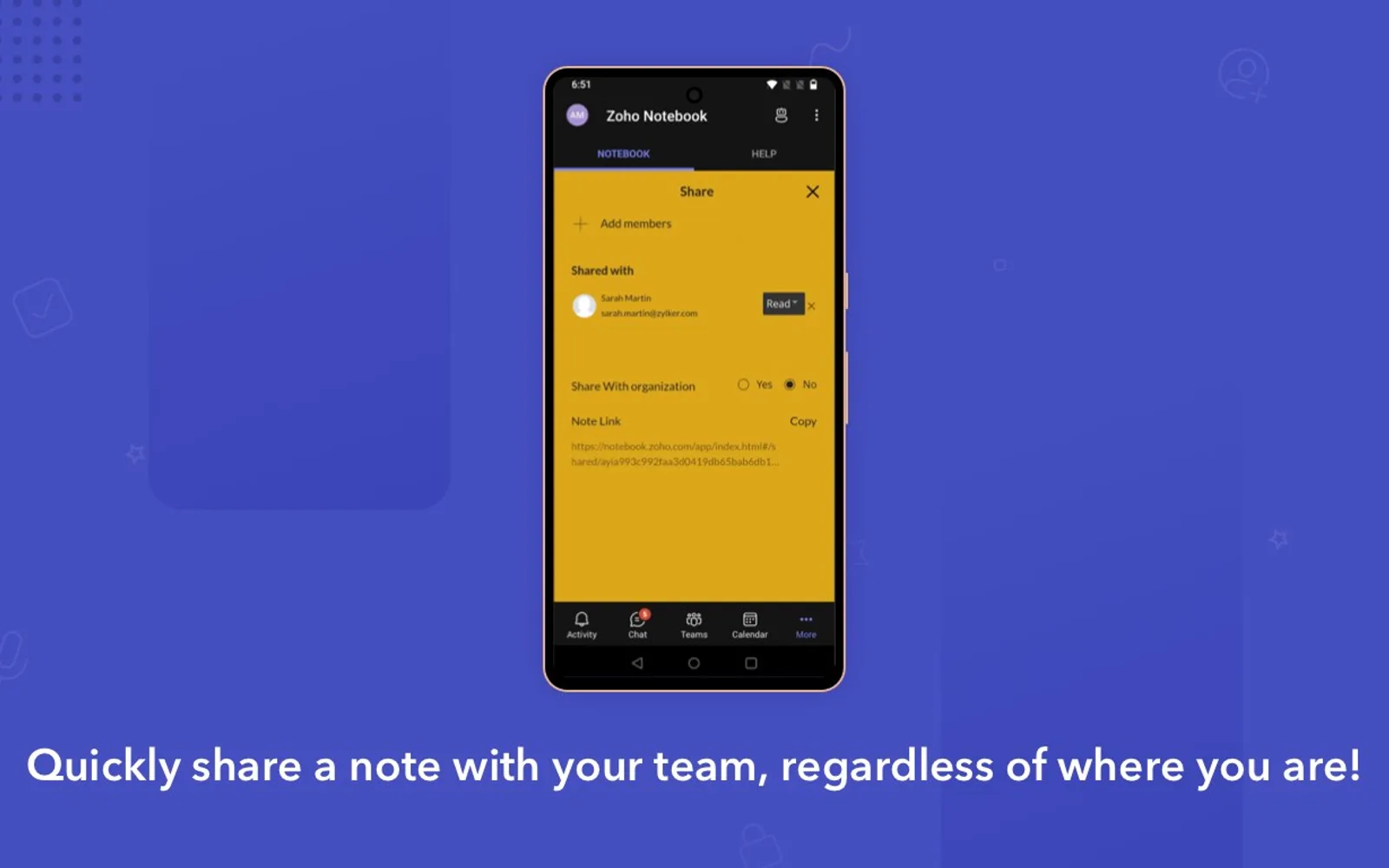 Zoho Notebook — screenshot from the Microsoft Marketplace listing