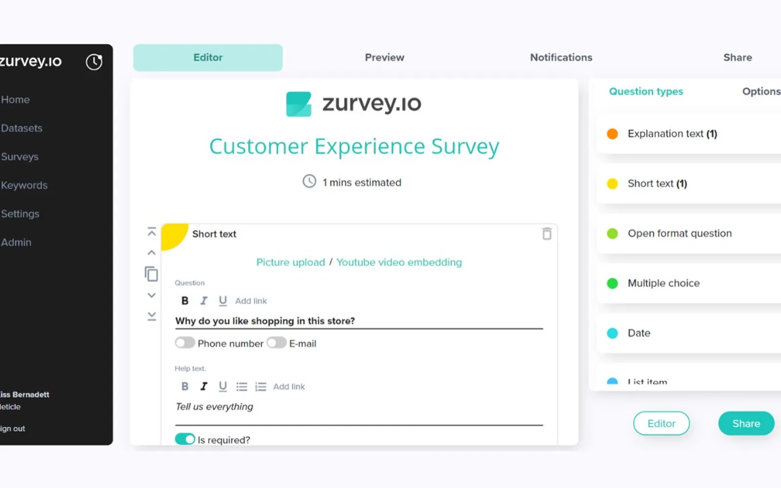 Zurvey.io — screenshot from the Microsoft Marketplace listing