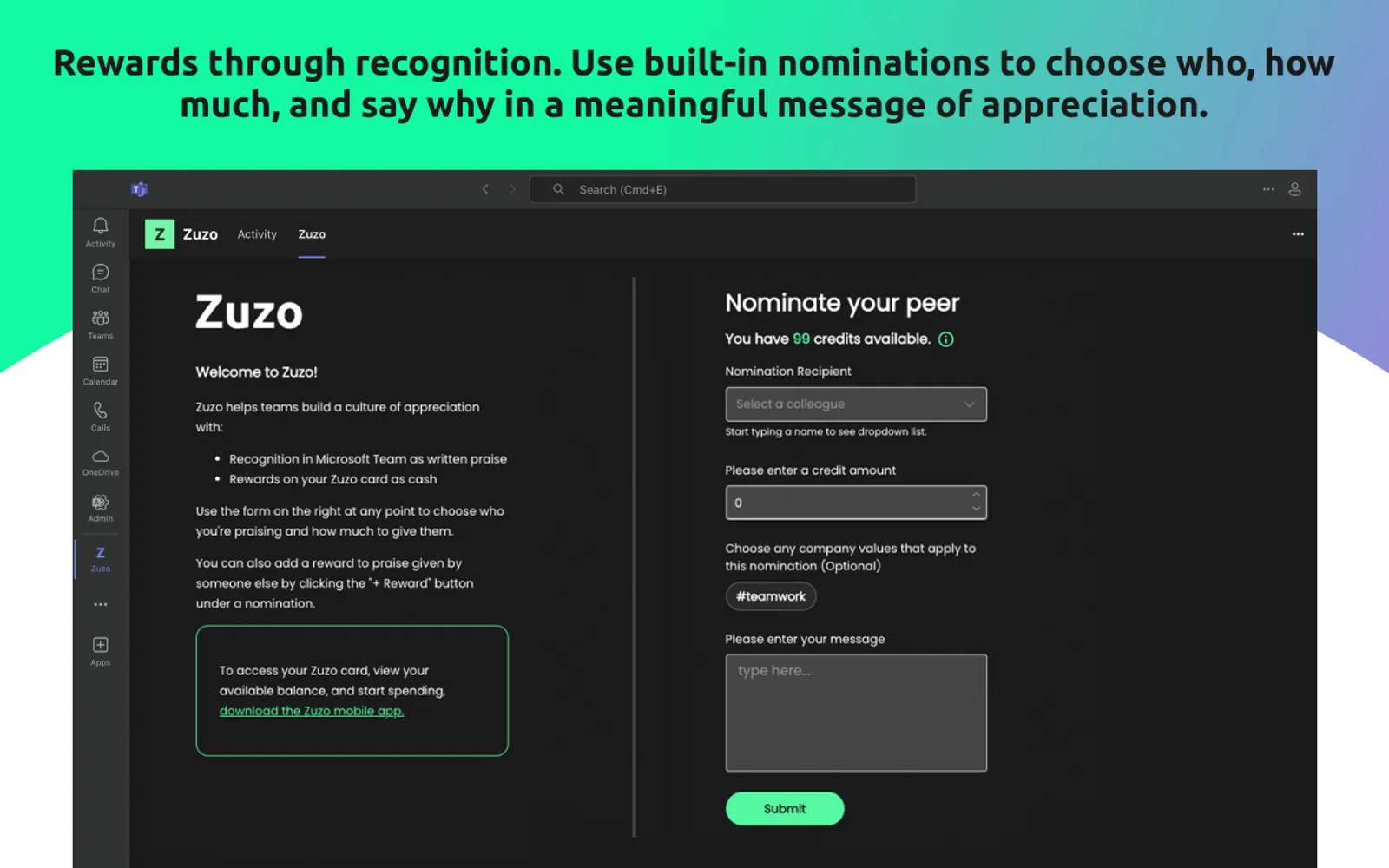 Zuzo — screenshot from the Microsoft Marketplace listing